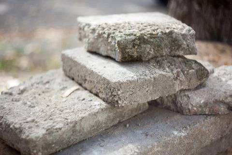 Old blocks of concrete Stock Photos