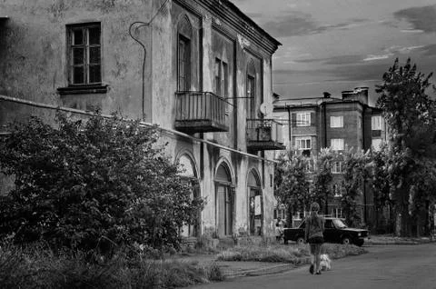 Old blocks of a small town Foto stock