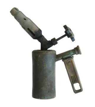 Old blowtorch on a white background. Foto stock