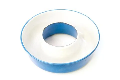 Old blue baking tin Foto stock