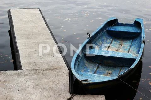 Old blue boat Stock Photos