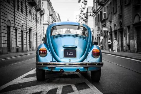 Old blue car Stock Photos
