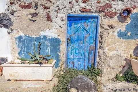 Old blue door Stock Photos