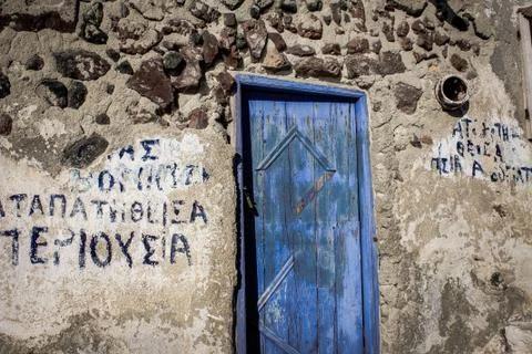 Old blue door Stock Photos