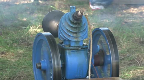 Old Blue Engine Stock Footage 36275892