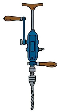 The old blue hand drill Stock Illustration