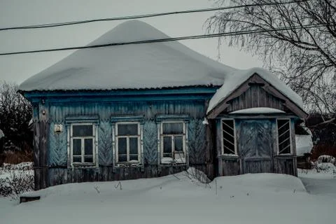 Old blue house Stock Photos