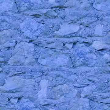 An old, blue stone wall. Blue, stone background. Stone texture. Seamless imag Stock Photos