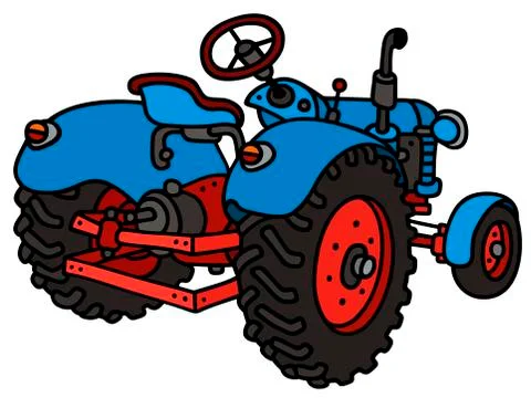Old blue tractor Stock Illustration