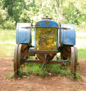 Old blue tractor Stock Photos