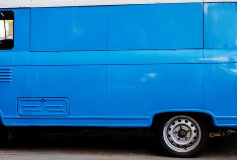 Old blue van. Stock Photos