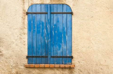 Old blue window Stock Photos