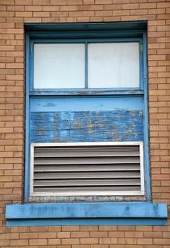 Old blue window Stock Photos