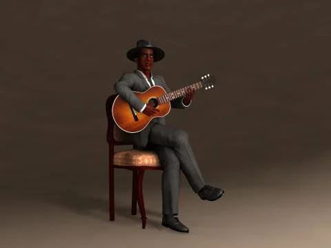 Old blues man イラスト素材