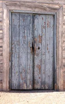 Old bluish door Stock Photos