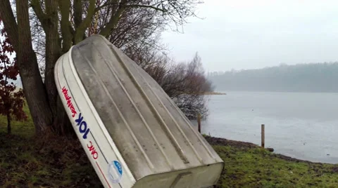 Old boat aganst the tree Stock Footage 35342635