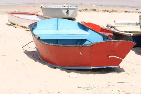 Old boat on the beach Stock Photos