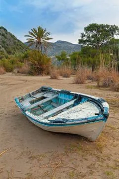Old boat on a beach Stock Photos