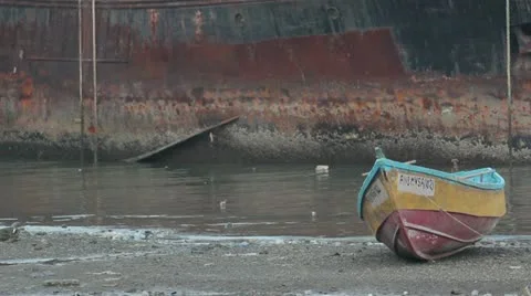 Old boat Video stock 21991214