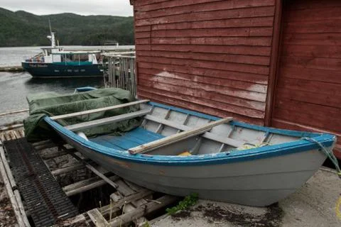 Old Boat By Harbor Stock Photos