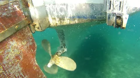 Old boat propeller Stock Footage 11921194
