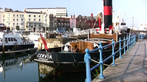 Old boat in Ramsgate harbor Stock Footage 23196627