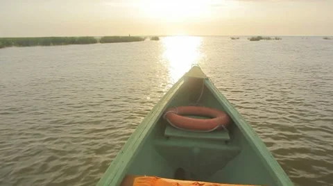 Old boat on the river Stock Footage 8763647