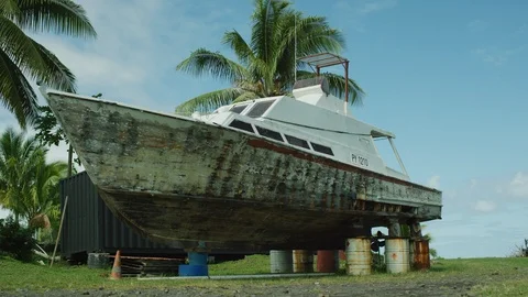 Old Boat Slide 4k Stock Footage 92808624