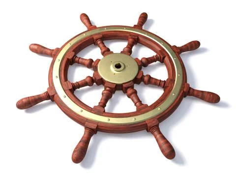 Old boat steering wheel Stock Illustration
