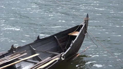 Old boat on the water Stock Footage 64765543