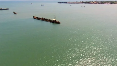 Old boats in the bay Stock Footage 91450271