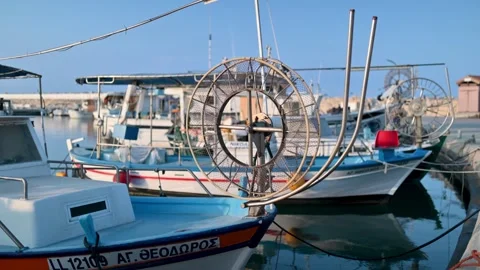 Old boats at the pier Stock Footage 247695318