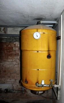Old boiler in the basement Stock Photos