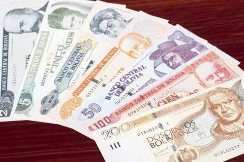 Old Bolivian money a business background Old Bolivian money - Bolivianos a... Stock Photos