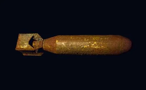 Old bomb isolated on black background Stock Photos
