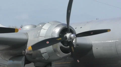 Old bomber engine run Stock Footage 61222517