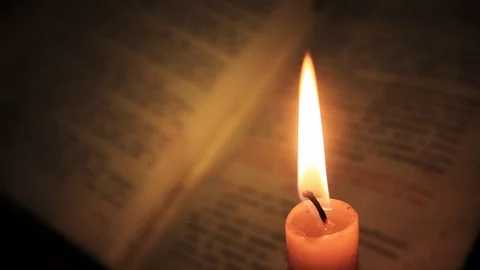 Old book and candle Stock Footage 85817332