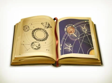 Old book, astrology vector icon Stock Illustration
