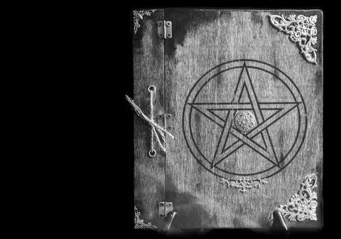 Old book of black magic. Concept for mystery, fantasy, evil Stock-Fotos