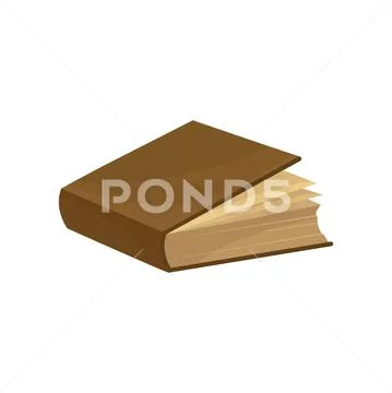 Old book with brown cover vector Illustration on a white background ...