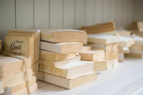 Old book close up on Bookcase Stock Photos