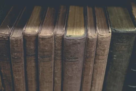 Old book close up Stock Photos