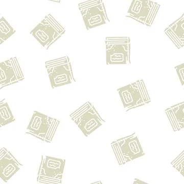 Old book glyph seamless pattern Stock Illustration