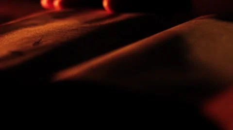 Old Book with hands Stock Footage