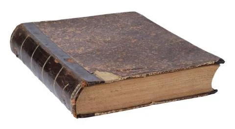 Old book isolated on a white background Foto stock