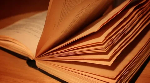 Old book opend Video stock 46058904