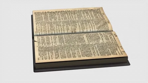 Old book rotating on alpha channel background Stock Footage 245991314