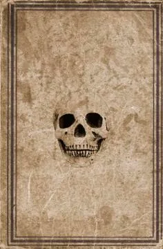 Old book with a skull on the cover Stock Illustration