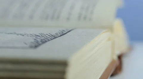 Old book on the table Stock Footage 40437062