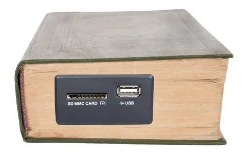 An old book with a usb input Stock Photos